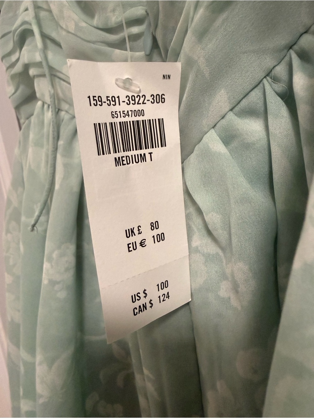 Abercrombie Sleeveless Mint Floral V-Neck mini Dress - Picture 4 of 6
